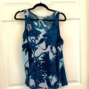Vintage Manuhealii Tank Top. Size S. Navy Blue, royal Blue,& Gray